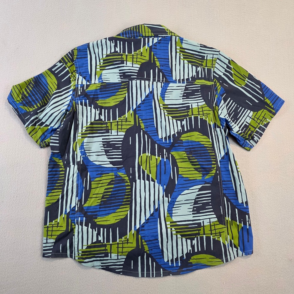 REI Co-op‎ Sahara Short Sleeve Shirt Quick Dry Womens Medium Blue Green Abstract - Picture 4 of 9